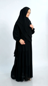 Dzellia (Yuna) in Mocca - Baju Gamis/gamis terbaru 2024 mewah/gamis model terbaru/gamis terbaru 2024 Gamis Set Kerudung