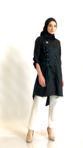 Dzellia - tunik atasan Wanita/tunik Wanita lengan Panjang/baju Wanita (Zakiya) in Black