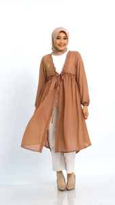 Dzellia - Aqila Cardigan in Black/atasan wanita/baju wanita lengan panjang/atasan dewasa 2024