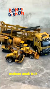 mainan mobil truk kargo kontruksi 7 pcs