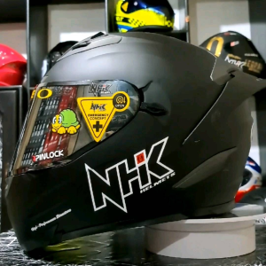 Helm NHK RX9 black doff paket ganteng visor iridium+visor original+spoiler