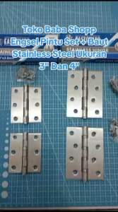 ENGSEL PINTU SET BAHAN STAINLESS STEEL TERSEDIA VARIASI UKURAN BERKUALITAS