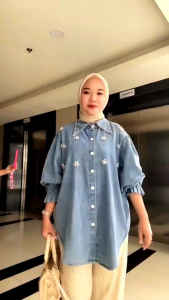 Twyla Kemeja Jeans Oversize Wanita Terbaru