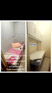 Helper room bed with cabinet customize singapore /bomb shelter/store room/utility