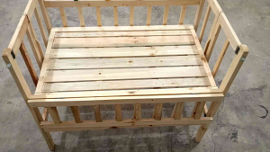 Baby Wooden Crib 2 in 1 Adjustable and Foldable ( Brand New) Made In Palochina Wood with Varnish (Kuna) 22x36 inches Comfortable and High Quality For babies