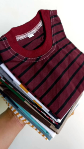 Paket Hemat 3 Pcs Kaos Salur Anak Usia 1-10 Tahun