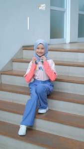 Baju Anak Perempuan Muslim Islami Terbaru Kekinian Lengan Pendek Branded untuk usia 3 - 12 Tahun Proud To Be Muslim By Amar Kids