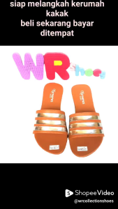 Flatshoes Sandal Wanita Selop Kokop List Silver