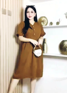 RF882 Daster Bahan Crinkle Airflow Halus Adem Hana inana Dress Wanita