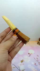 Pipa Cangklong Kayu Kemuning Gading Kombinasi Kelor Emas Liwung Kelor Hitam Bajakah H565