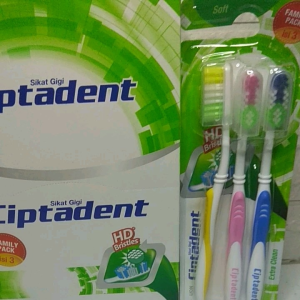Ciptadent Crystal Clean / Diamond Clean Extra Clean Sikat Gigi Isi 3pcs Rendom