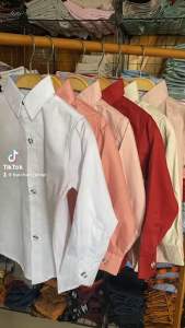 เสื้อเชิ้ตเด็ก ปักอกหล่อ ผ้าคอมทวิลใส่สบายรับรอง ไม่ผิดหวัง สร้างความสวยที่สุด