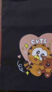 Tas Serut atau String Bag Hitam Lucu Bergambar Karakter Garfield/Tas Serut Hitam/Tas Garfield
