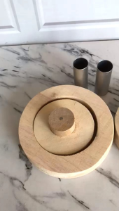 Cetakan Donat mangkuk bahan kayu ukuran 6 7 8cm plus pembolong