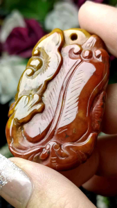 Ocean Jasper Pendant 海洋碧玉富贵招财如意吉祥精美巧雕貔貅吊坠