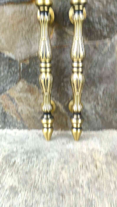 Gagang Pintu Rumah Kuningan & Kunci Antik Motif Jalu Ukir 43 cm 4 Pcs