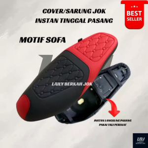Cover Jok Motor Instan Motif Sofa Cocok untuk semua Motor Beat Scoopy Aerox Pcx Nmax Supra dan semua motor lain tanpa ke tukang jok