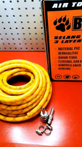 Selang kompresor angin 5  10 meter selang kompresor 3 layer selang 1set dengan sambungan coupler ( gratis coupler PH20 SH20 dan klem) SELANG CAT SPET tambal ban Selang bengkel