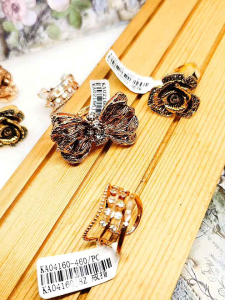 R2 Antique Bronze Ring with Rose & Ribbon Design Adjustable ring Free Size viral cincin wanita