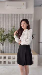 Onceandtwice | Cereal Shirt เสื้อเชิ้ตคอผูกโบว์ เสื้อเชิ้ตผู้หญิงแขนยาว ใส่ทำงาน ผ้าซาตินพรีเมี่ยมอย่างดี