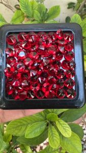 เพชร คริสตัล แก้ว พลอย  สีแดง ทรงกลม 6 มม (50 เม็ด) SIAM RED RUBY BRILLIANT DIAMOND ROUND SHAPE