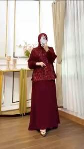 Gamis lebaran 2026 model terbaru NAURA dress gamis pesta mewah brokat kekinian viral jumbo M L XL
