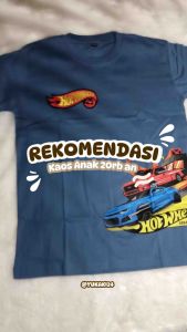 Atasan Baju Anak Laki-laki Hotwheels Usia 1-10 Tahun Sablon DTF Bahan 30s
