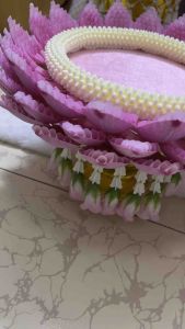 พานขันหมาก ชุด 5 พาน (ไม่มีพานหมากพลูและพานธูปเทียนแพ) และ ชุด 7 พาน (มีพานหมากพลู และพานธูปเทียนแพ) ขนาด 8 นิ้ว เลือกสีได้จ้า ทักแชทได้เลย