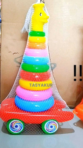 MAINAN EDUKASI ANAK RING DONUT SUSUN UNTUK SIKECIL dengan warna warni menarik