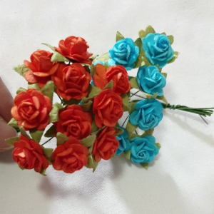 มินิโรส S (10 ดอก) กุหลาบ กุหลาบจิ๋ว ขนาด 1.5 cm กุหลาบปลอม กุหลาบกระดาษ