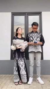 RAHAYU COUPLE TENUN BLACK - DRESS TENUN TERBARU - BAJU LEBARAN 2024