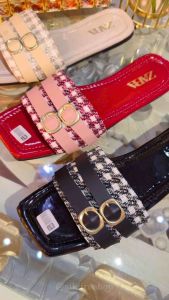 Sandal Selop Zara Flat 2 Sabuk Polos Glossy Sandal Wanita Terbaru Kode SMU14