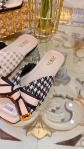 Sandal Selop Zara Flat V Pita Super Cute Sandal Wanita Kekinian Terbaru Kode SMU16