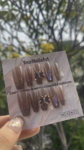 24Pcs Box Kupal Kuku Palsu Cantik/ Kuku Panjang Bervariasi Ukuran/ Fake Nails Fashion/ Kuku Palsu Kupu-kupu