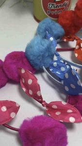 Bando rambut pita pompom isi 12pcs Variasi