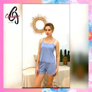Sleeveless Ladies Home Clothes Set - Loose Design, Camisole Shorts Two-Piece, Cotton Springy Fabric
