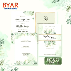 Blangko Undangan Kertas Undangan Pernikahan BYAR 76 Harga Termurah Gratis File Setting