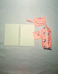 Student set pencil case with mini purse and book mark