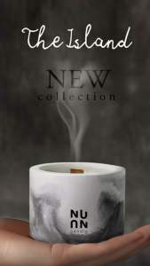 NEW พร้อมส่ง เทียนหอม NUAN ไขถั่วเหลืองออแกนิค 100% บรรยากาศชวนติดเกาะ 120g ในถ้วยปูน Handcraft