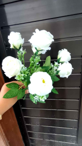 Bunga Mawar Artificial /bunga plastik rose 7 kuntum