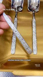 Muỗng bánh inox 304 hình vuông  /  Muỗng  bánh tiệc ngọt