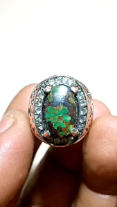 Asli Batu Pirus Hijau Jadul 15cm Ring.8