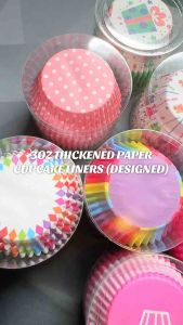 [100 PCS] 3OZ Thick Round Paper Cupcake Liner with PVC Packaging
