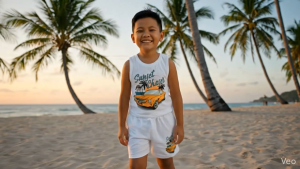 SUMMER VIBES Terno for kids Cotton spandex  Muscle Tee + Shorts Set comfortable  Outfit for Boys Beach Sunset Design / sublimation print/ Direct supplier