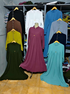 Gamis Muslim Cringkle Air Flow Premium: Ukuran & Warna Beragam