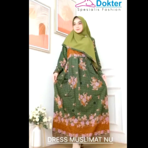 GAMIS MUSLIMAT NU TERBARU 2025 GAMIS MUSLIMAH NU JUMBO MODERN SERAGAMAN PENGAJIAN SET JILBAB KERUDUNG SYARI DEWASA SANWOS HALUS ADEM HIJAU SEDANG TUA REALPICT PENGAOSAN