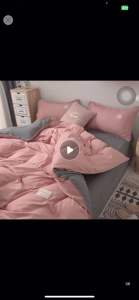 ผ้าปูที่นอน โทนสีพื้น พร้อมผ้านวม ชุดเครื่องนอน ครบเซ็ต 6 ชิ้น มีขนาด 3.5-5- 6ฟุต