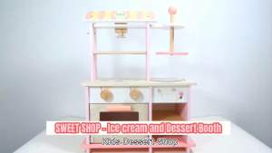 Wooden Sweet Shop Wooden Pink Ice Cream and Dessert Shop Pretend play toys - Blue Elephant Ph