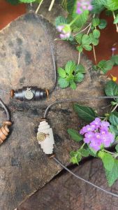 Vòng cổ Rin - Dây chuyền mặt da thủ công mix charm tùy chỉnh kích thước