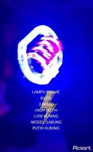 Lampu Tembak LED Projie Biled + Shroud 8D 4 Lensa Dengan Devil Eye Original Super Terang High Low 40Watt